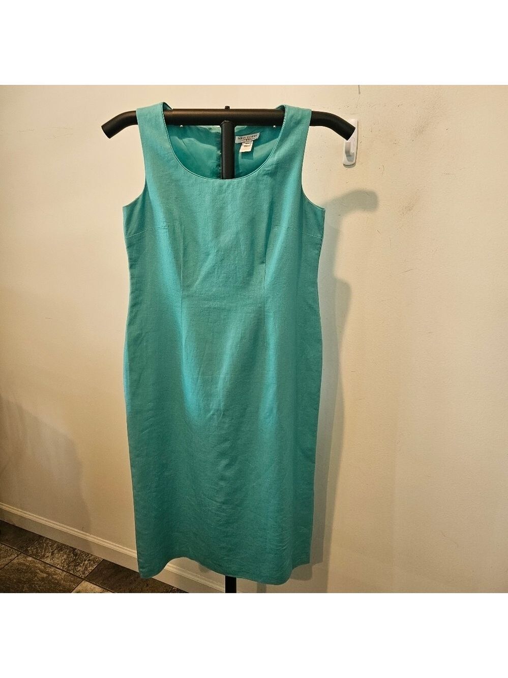 Miss Dorby Vintage 90s Linen Rayon Blend Sleeveless Lined Maxi Dress, Size 12P